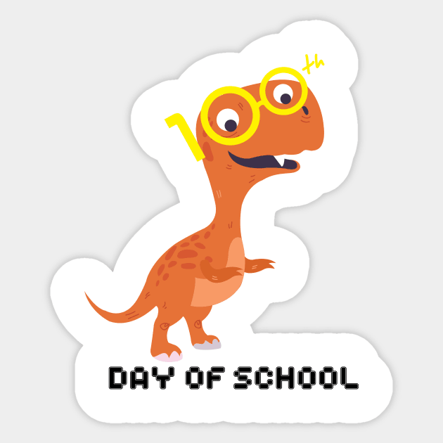 Dinosaur T-Rex 100th Day Of School Funny Gifts Sticker by macshoptee